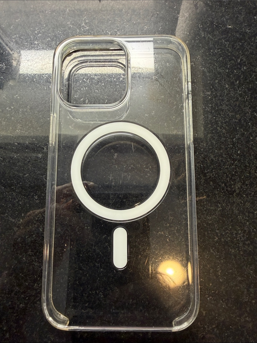 Apple IPhone 14 Pro Max Clear MagSafe Phone Case with White Alignment Ring